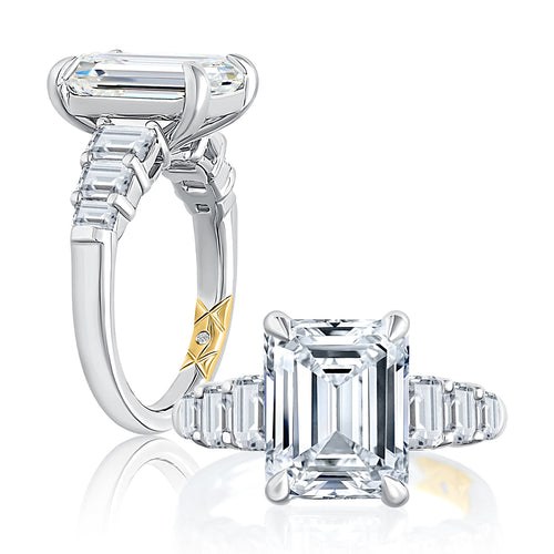A. Jaffe Emerald-Cut Natural Diamond Engagement Ring