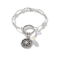 John Hardy Silver Amulet Pearl Charm Bracelet