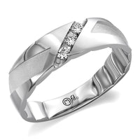 14Kt White Gold Channel Set M-Fit Wedding Band With .25cttw Natural Diamonds