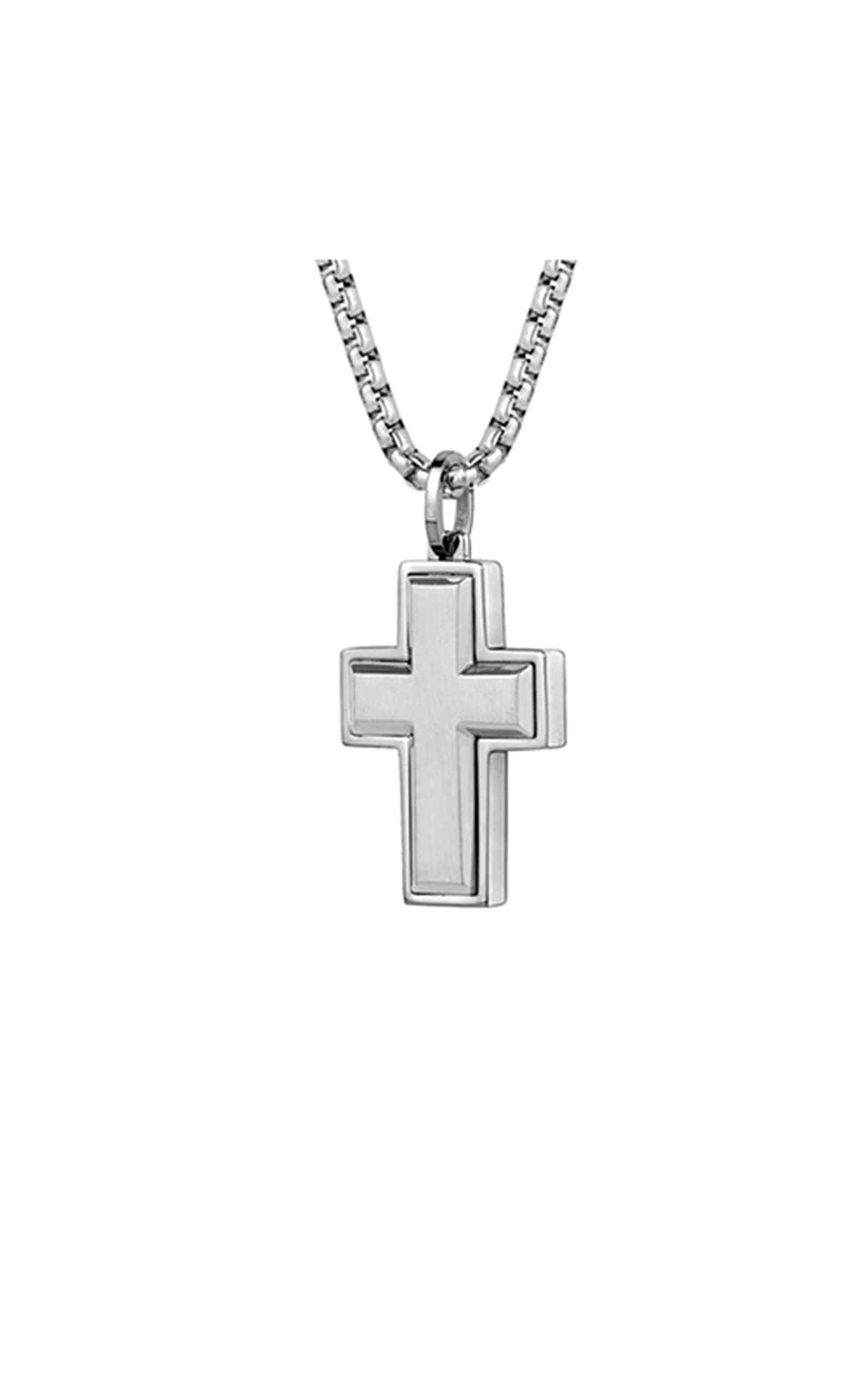 Italgem Steel Cross Necklace