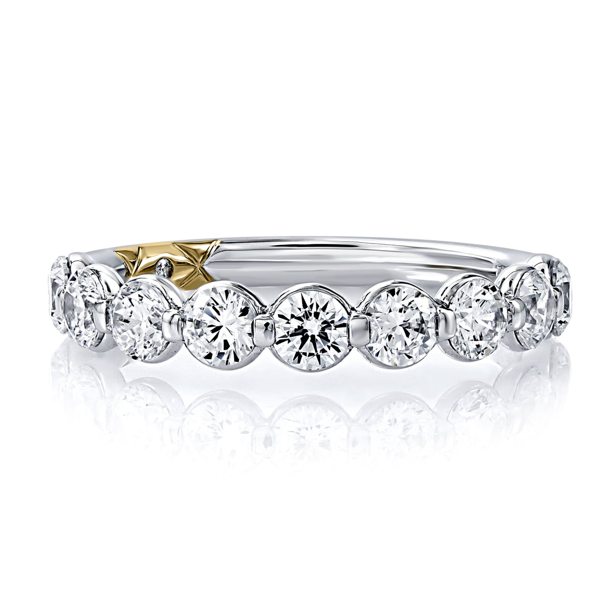 A.Jaffe Lotus Collection Shared Prong 1.35cttw Diamond Wedding Band
