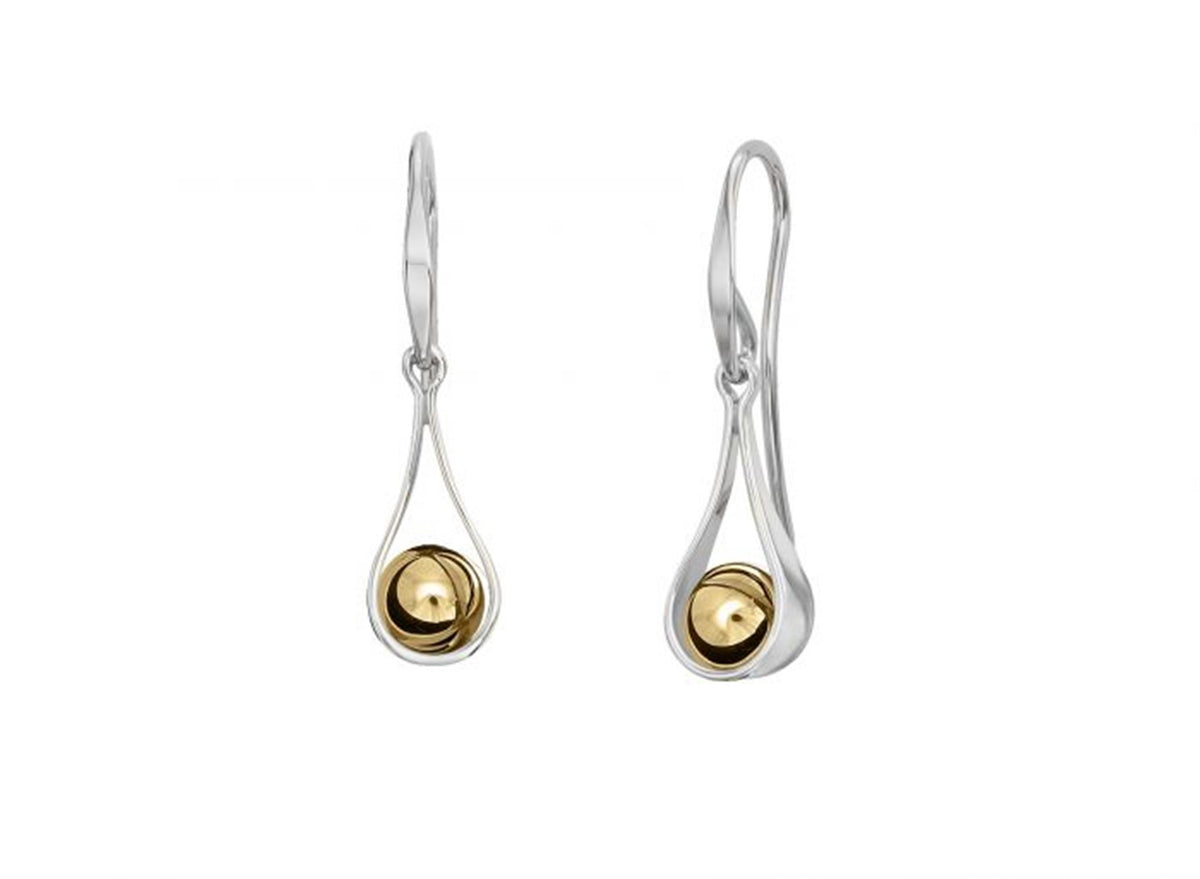 Sterling Silver & 14Kt Dangle Earrings