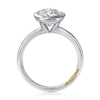 A. Jaffe Oval Bezel Set Diamond Engagement Ring