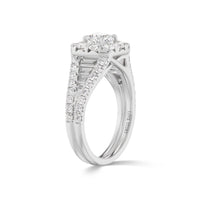 14Kt White Gold Halo Engagement Ring With 0.71ct Natural Center Diamond