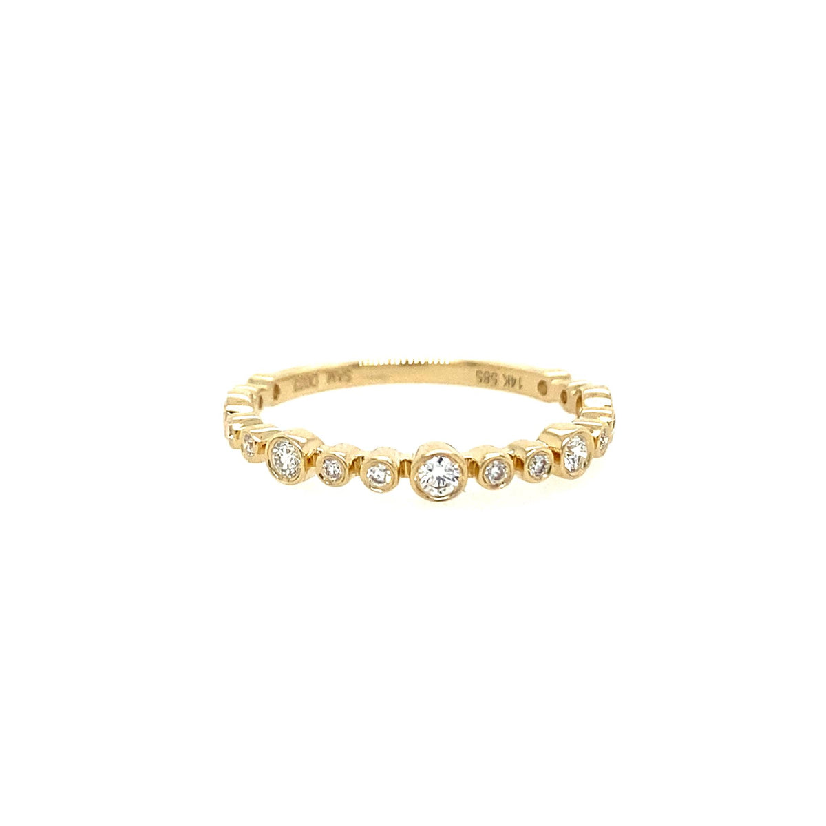 14Kt Yellow Gold Stackable Wedding Ring With 0.23cttw Natural Diamonds