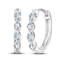 14Kt White Gold Vanessa Oval Hoop Earrings With .50cttw Natural Diamonds