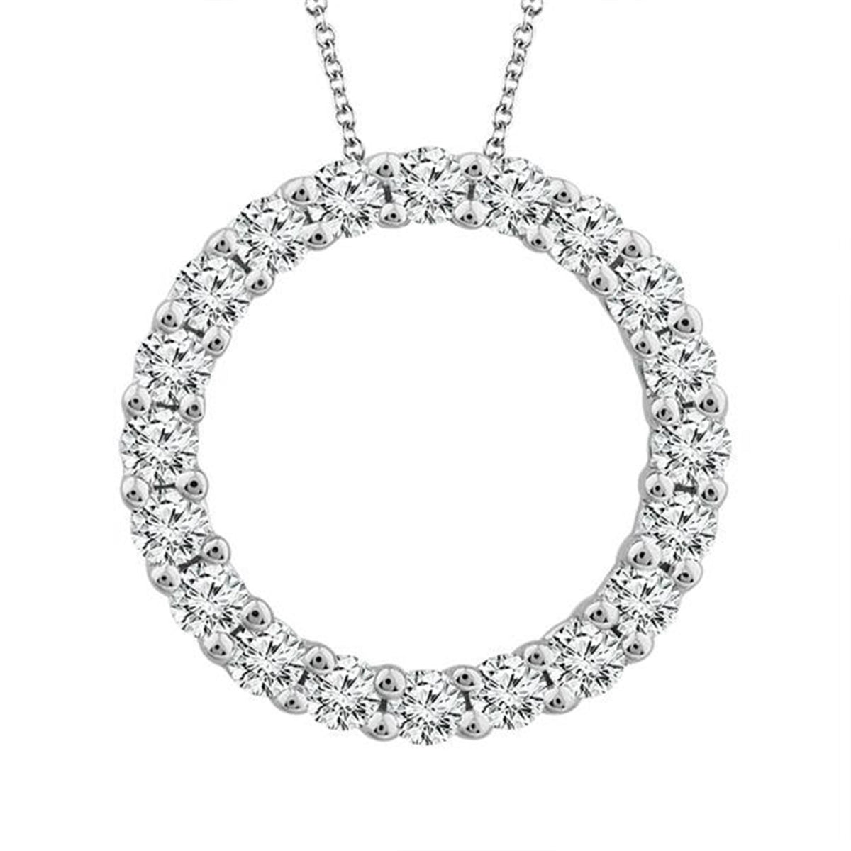 10Kt White Gold Circle Of Life Pendant With.25cttw Natural Diamonds