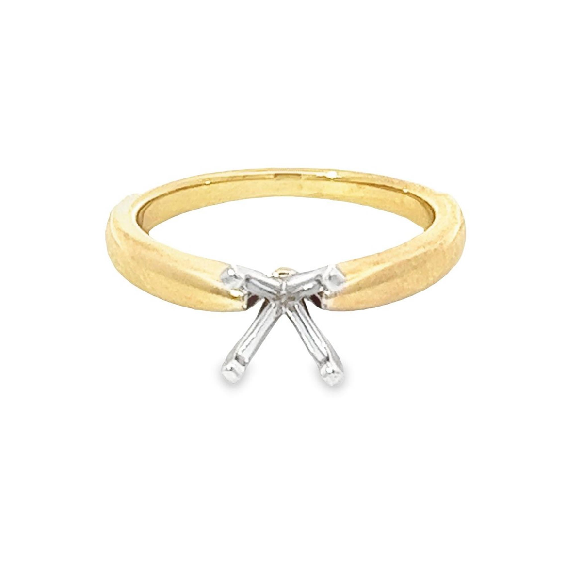 14Kt Yellow Gold 3mm Tapered Solitaire Ring Mounting  Center Diamond of Your Choice Sold Seperately