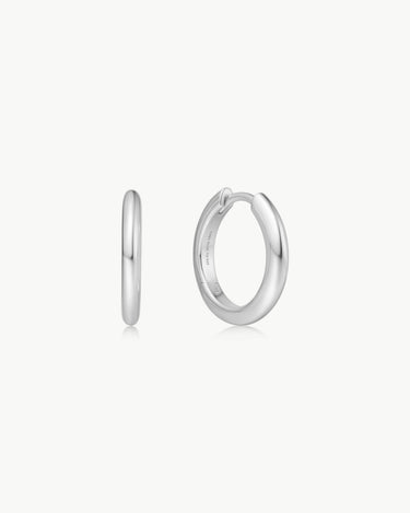 Ania Haie Silver Tube Small Huggie Hoop Earrings