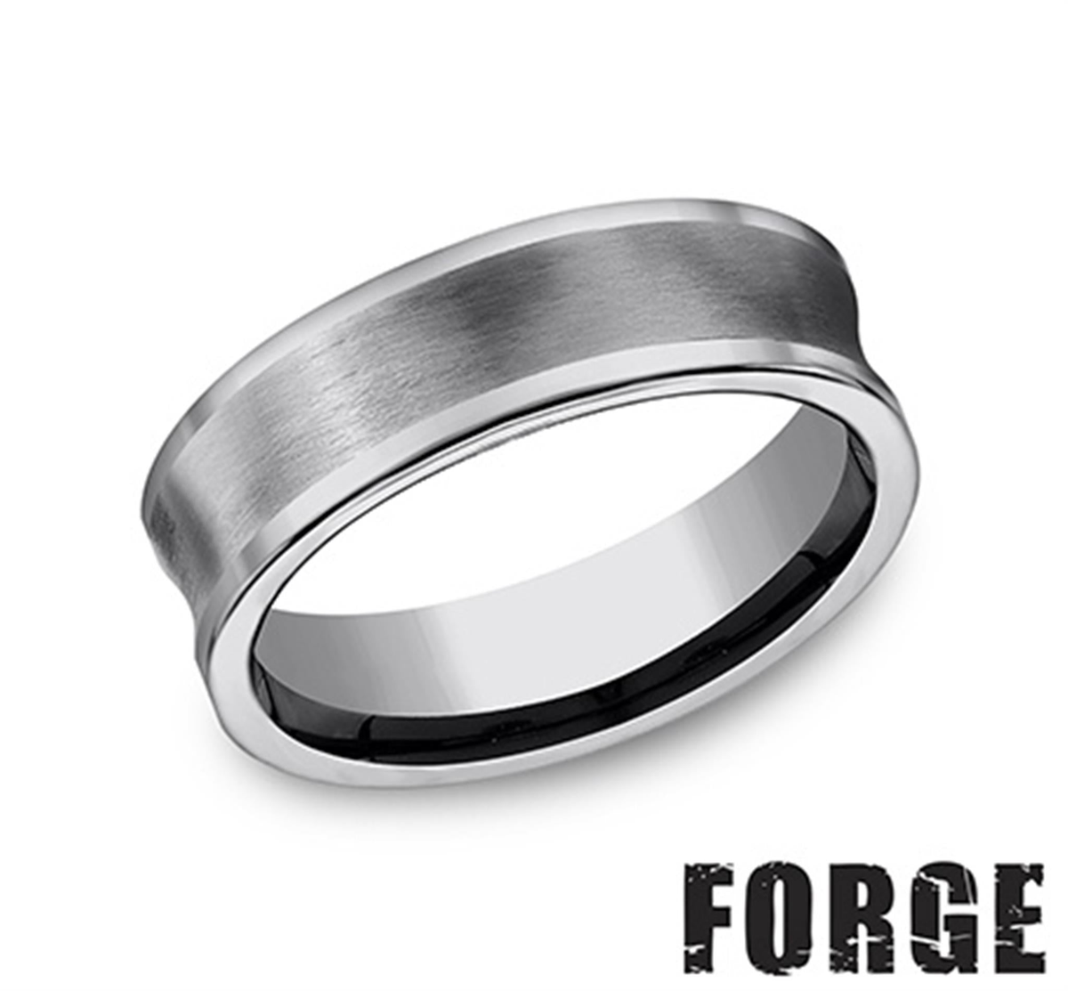 Tungsten Carbide Gray Engraved Wedding Band