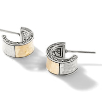 Sterling Silver & 18Kt Round Hoop Earrings