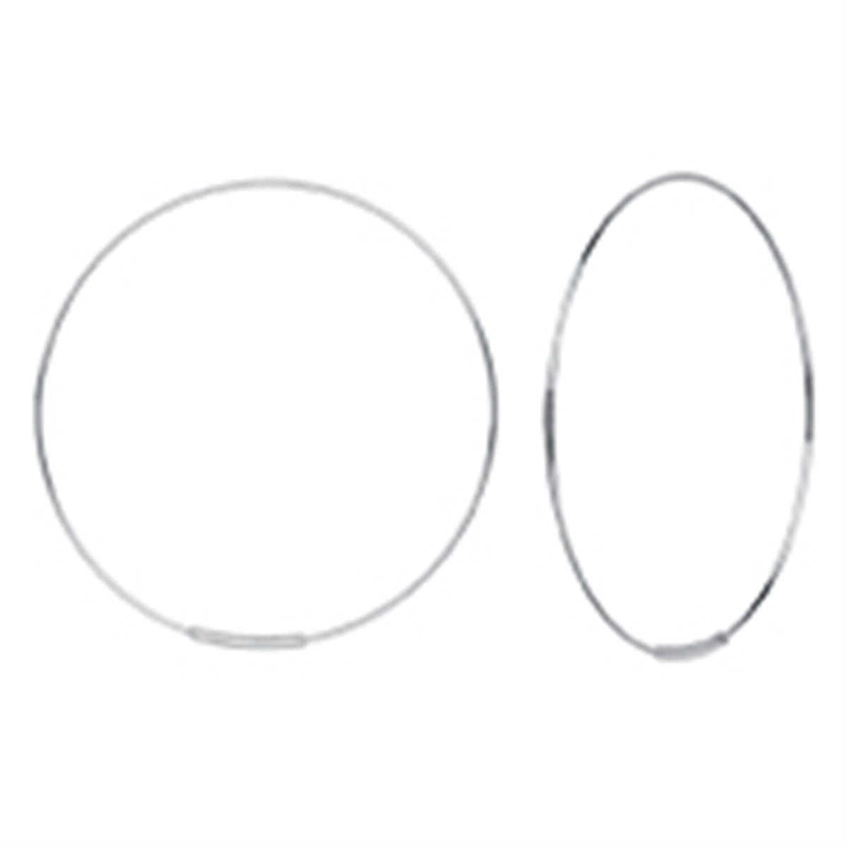 14Kt White Gold 40mm Round Wire Endless Hoop Earrings