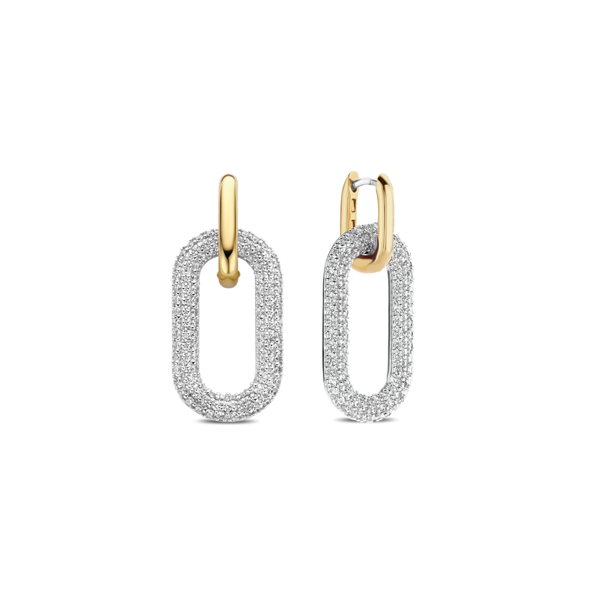 Gold Overlay Yellow  White Gold Dangle Earrings