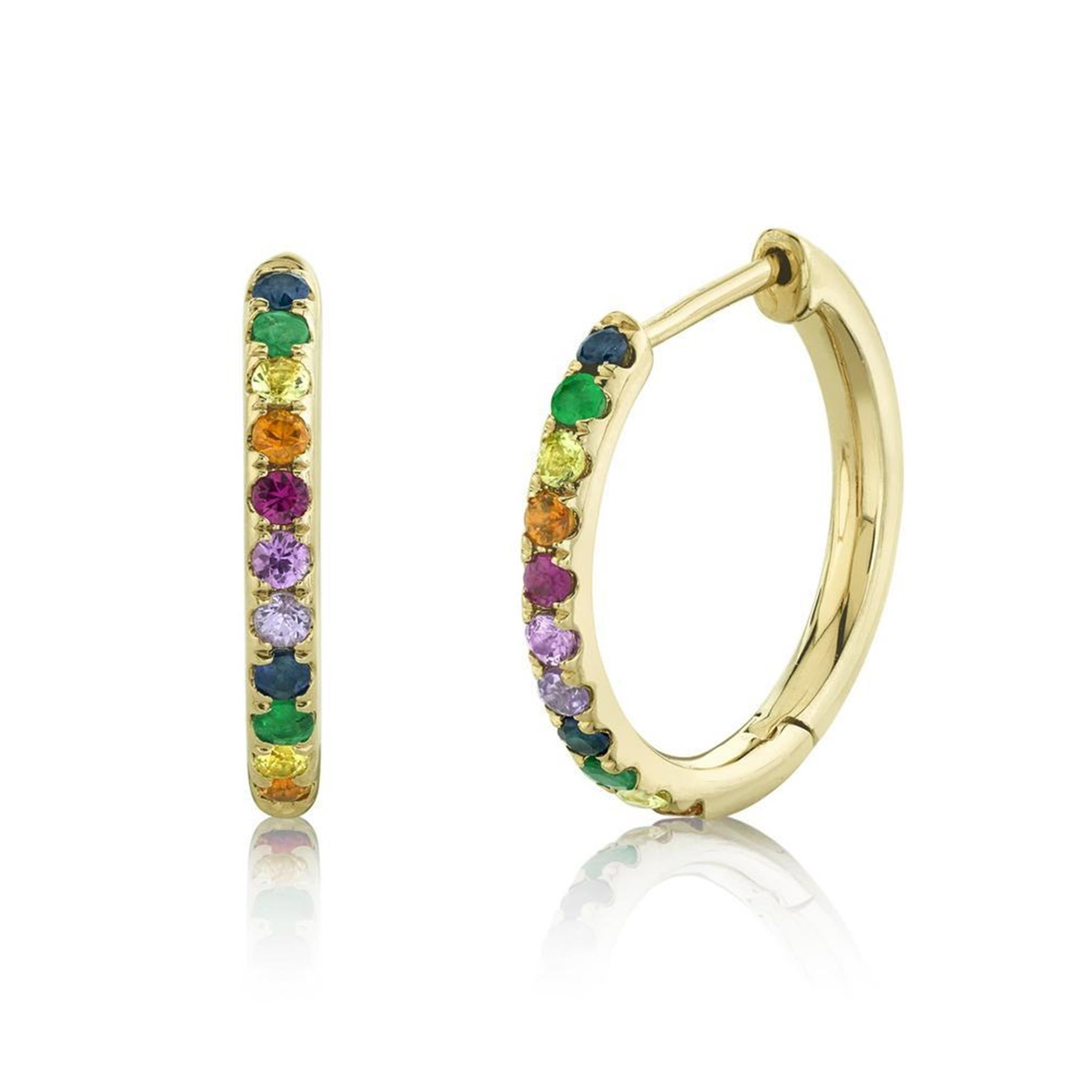 Shy Creation Gold Rainbow Hoop Earrings