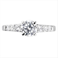 18Kt White Gold Classic Prong Engagement Ring Mounting With 0.40cttw Natural Diamonds