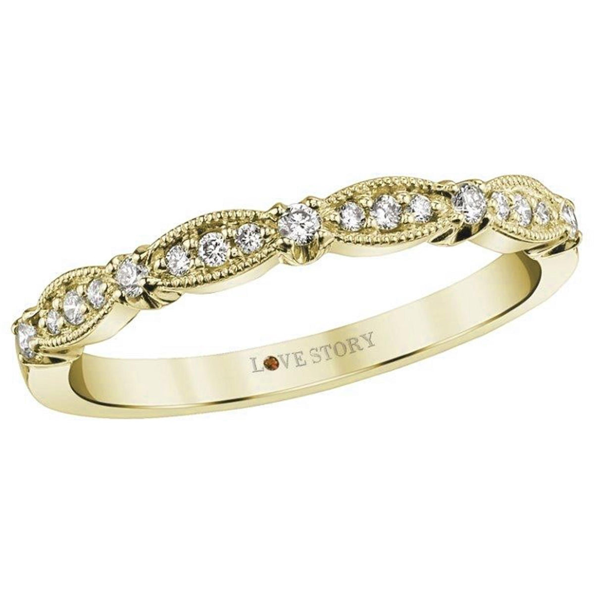 14Kt Yellow Gold Stackable Wedding Ring With 0.16cttw Natural Diamonds