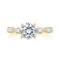 A. Jaffe Round Center Sparkle Yellow Gold Engagement Ring