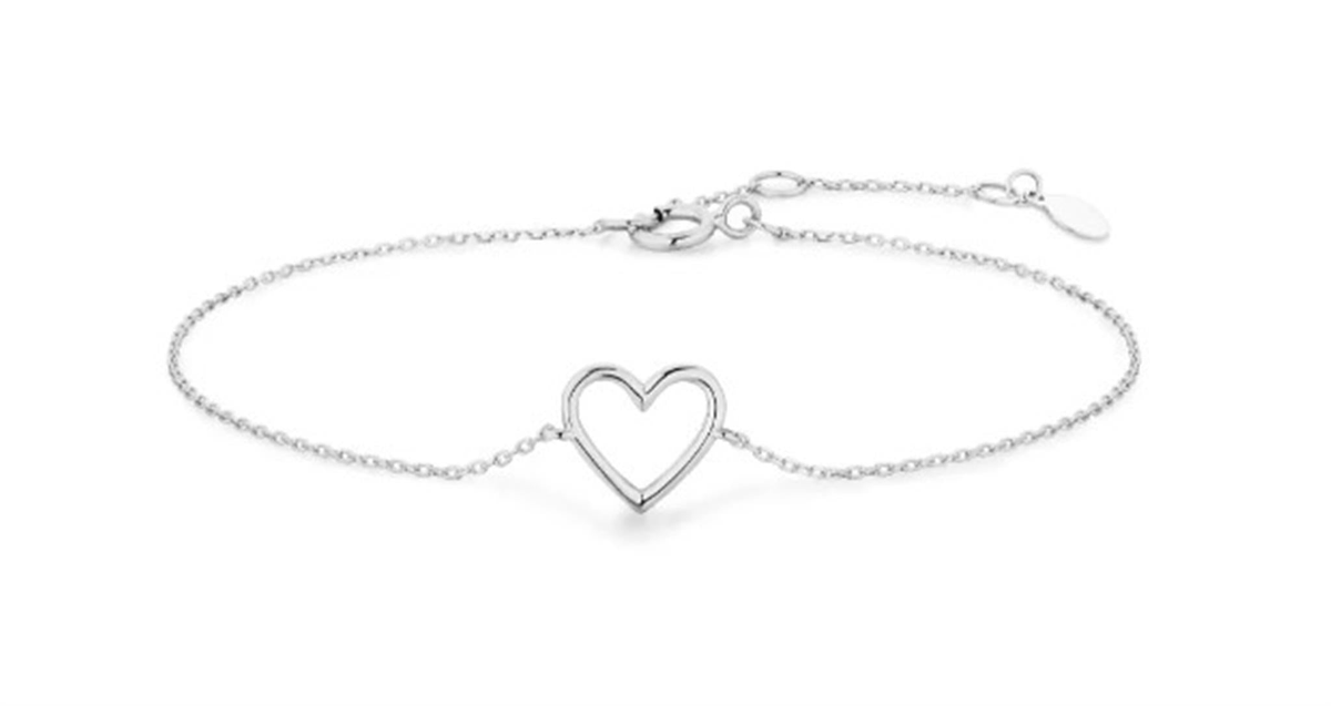 Aurelie Gi 14Kt White Gold Jane Open Heart Bracelet