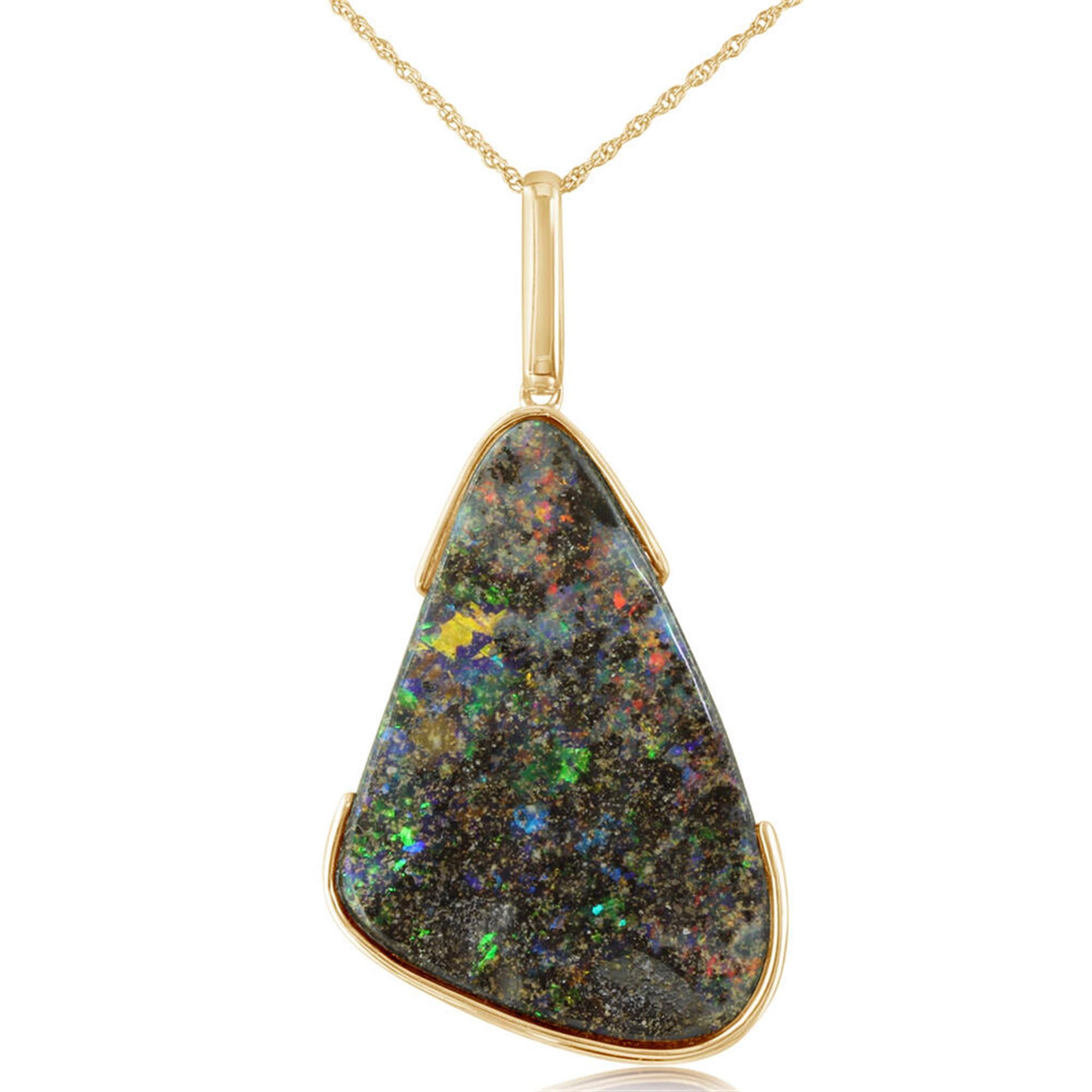 14Kt Yellow Gold Australian Opal Pendant