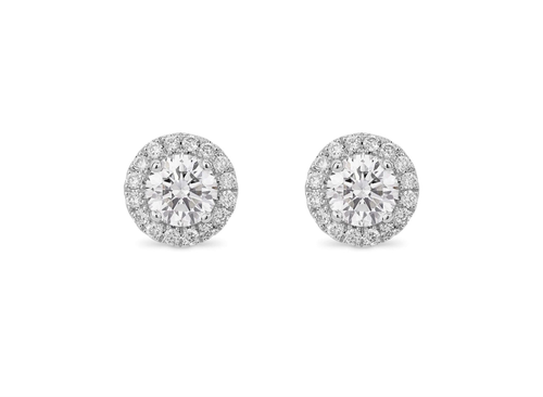 14Kt White Gold Classic Stud Earrings With 2.00cttw Lab-Grown Diamonds