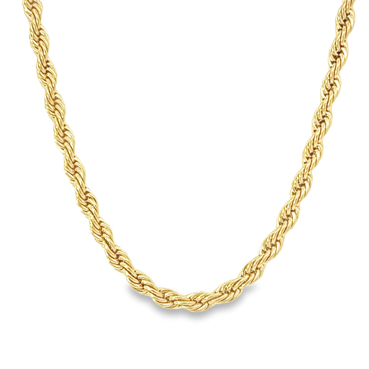 Italgem Stainless Steel Gold IP Plated Rope Chain Necklace