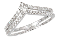 14Kt White Gold Chevron Wedding Ring With 0.31cttw Natural Diamonds