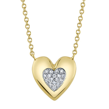 Shy Creation 14Kt Yellow Gold 0.04cttw Diamond Heart Pendant