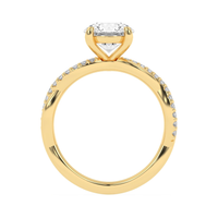 Lasker's Big Rocks Lab-Grown Diamond Collection Twist Ring in 14Kt Yellow  Gold with 1.50Ct Round Center Diamond