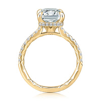 A. Jaffe Hidden Halo & Pave Radiant Center Engagement Ring in 14K Yellow Gold