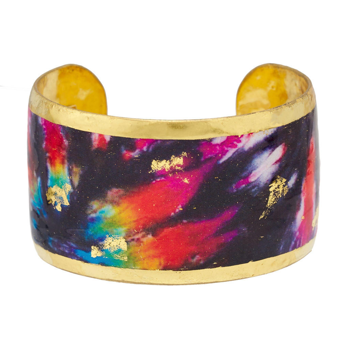 Evocateur 22K Gold Leaf Tie-Dye Noir Cuff