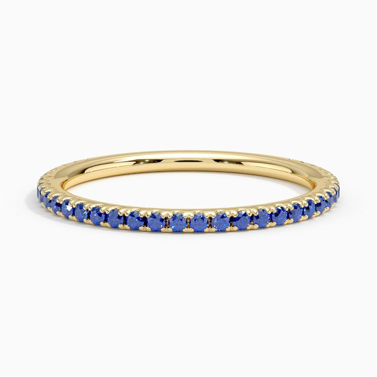 14Kt Yellow Gold Blue Sapphire Band