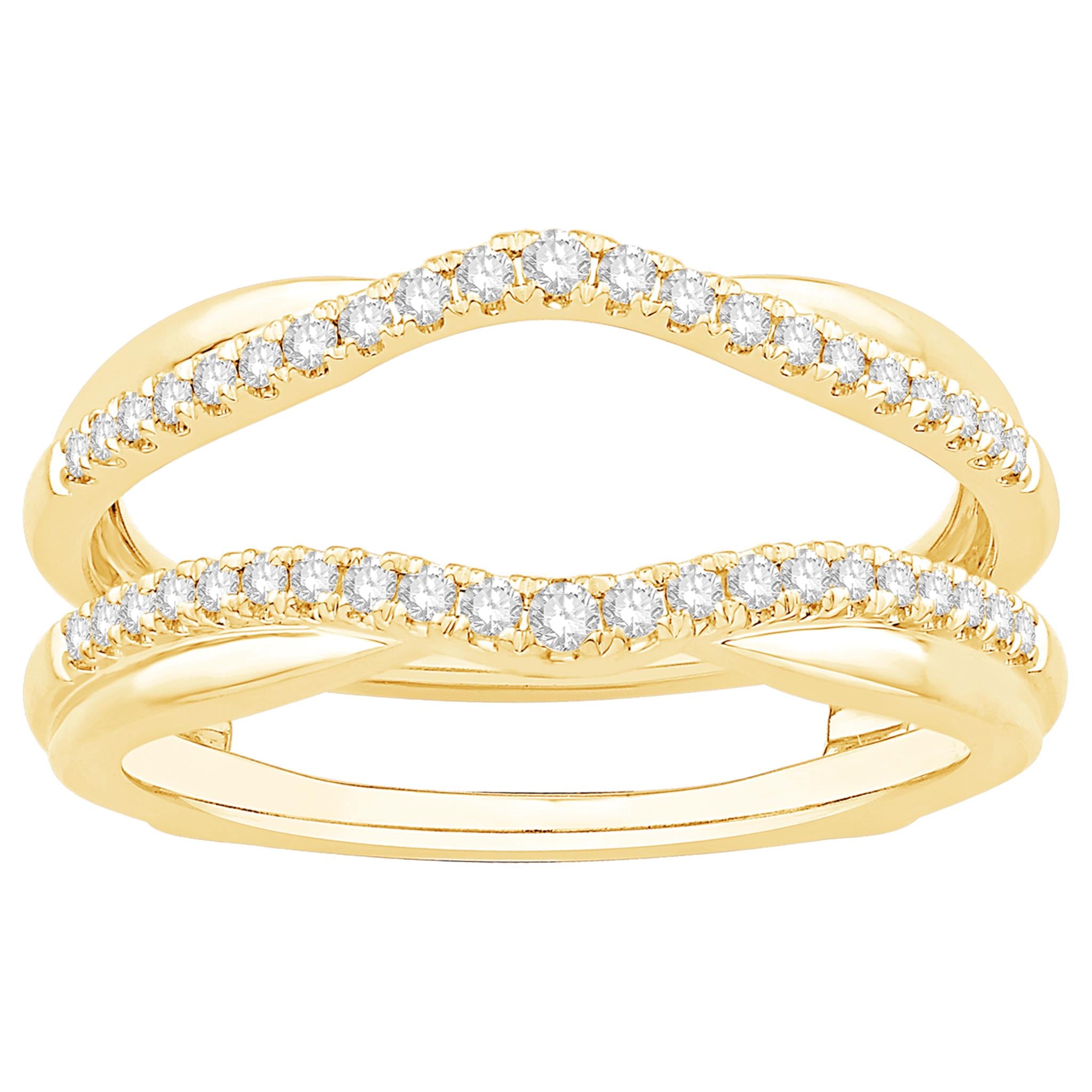 Buy 0.50 Ct Round Cut Diamond 14K Yellow Gold Finish Wedding Enhancer Wrap  Band Ring, Engagement Enhancer Guard Ring, Ring Guard Enhancer, Gift Online  in India - Etsy