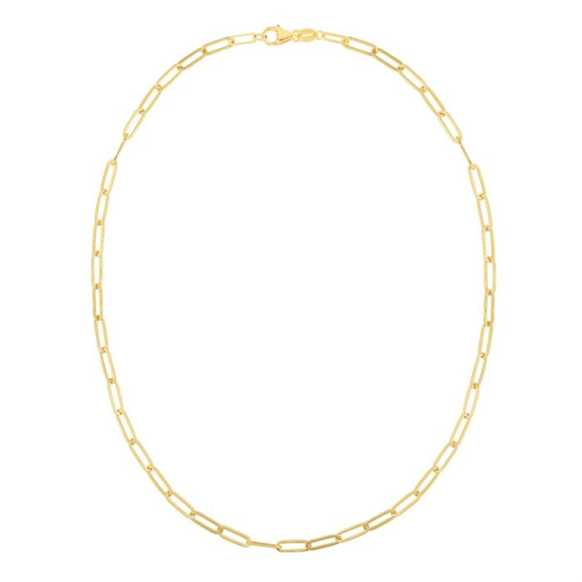 14Kt Yellow Gold Solid Paperclip Chain