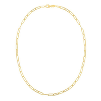 14Kt Yellow Gold Solid Paperclip Chain