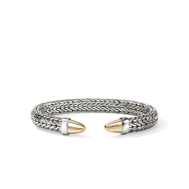 John Hardy Sterling Silver & 14Kt Yellow Gold Spear 50 Flex Cuff
