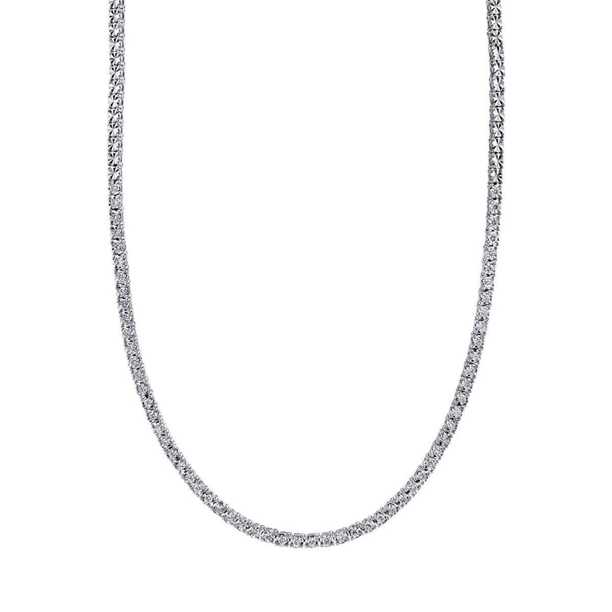 Shy Creation 14Kt White Gold Tennis Necklace