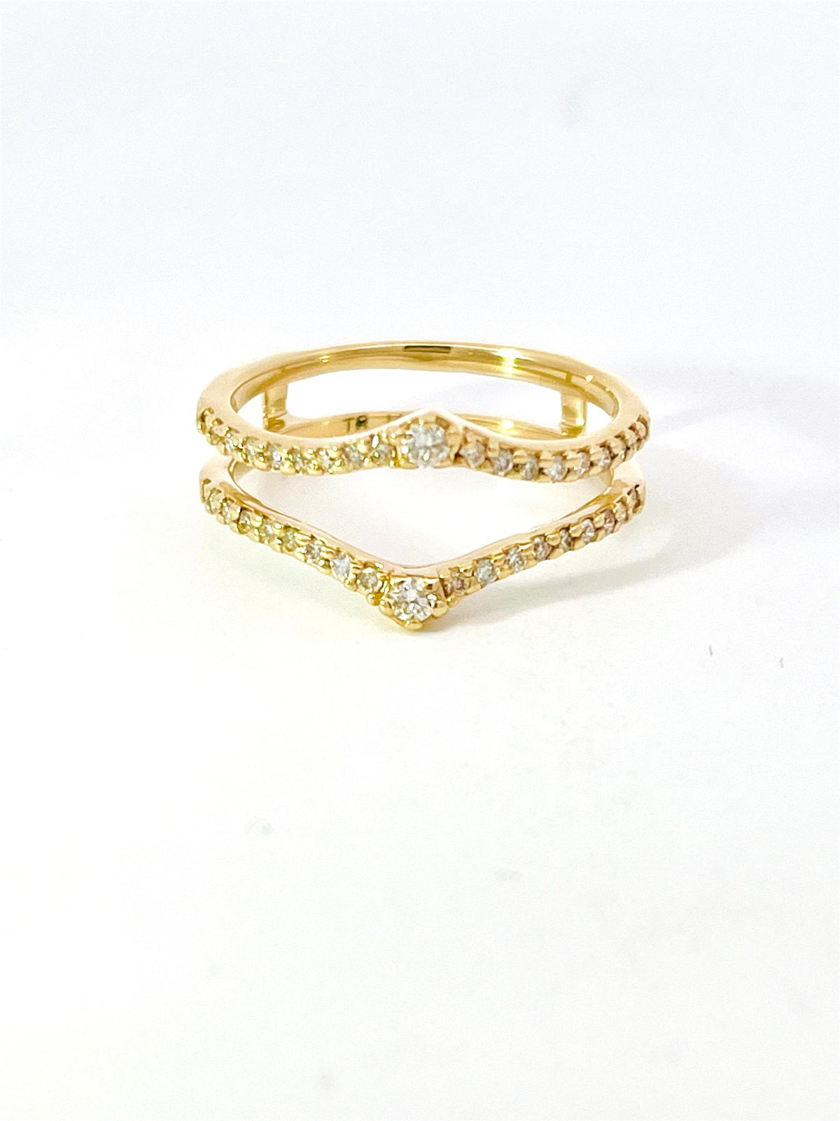 14Kt Yellow Gold Insert Guard Ring With .35cttw Natural Diamonds