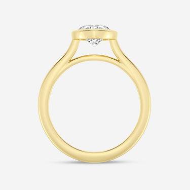 Lasker Big Rocks Lab-Grown Diamond Collection 14Kt Yellow Gold Bezel Set Solitaire Ring With 1.50Ct Oval Lab-Grown Diamond Engagement Ring