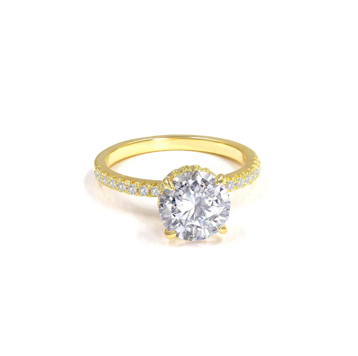 Sterling Silver Yellow Gold Classic Fashion Ring