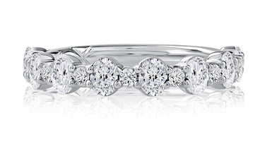 A. Jaffe Shared Prong Bright Polished Anniversary Band with 0.95cttw Natural Diamonds