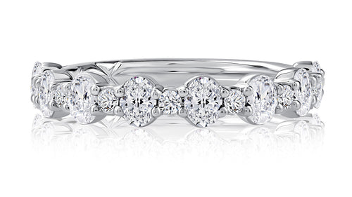 A. Jaffe Shared Prong Bright Polished Anniversary Band with 0.95cttw Natural Diamonds