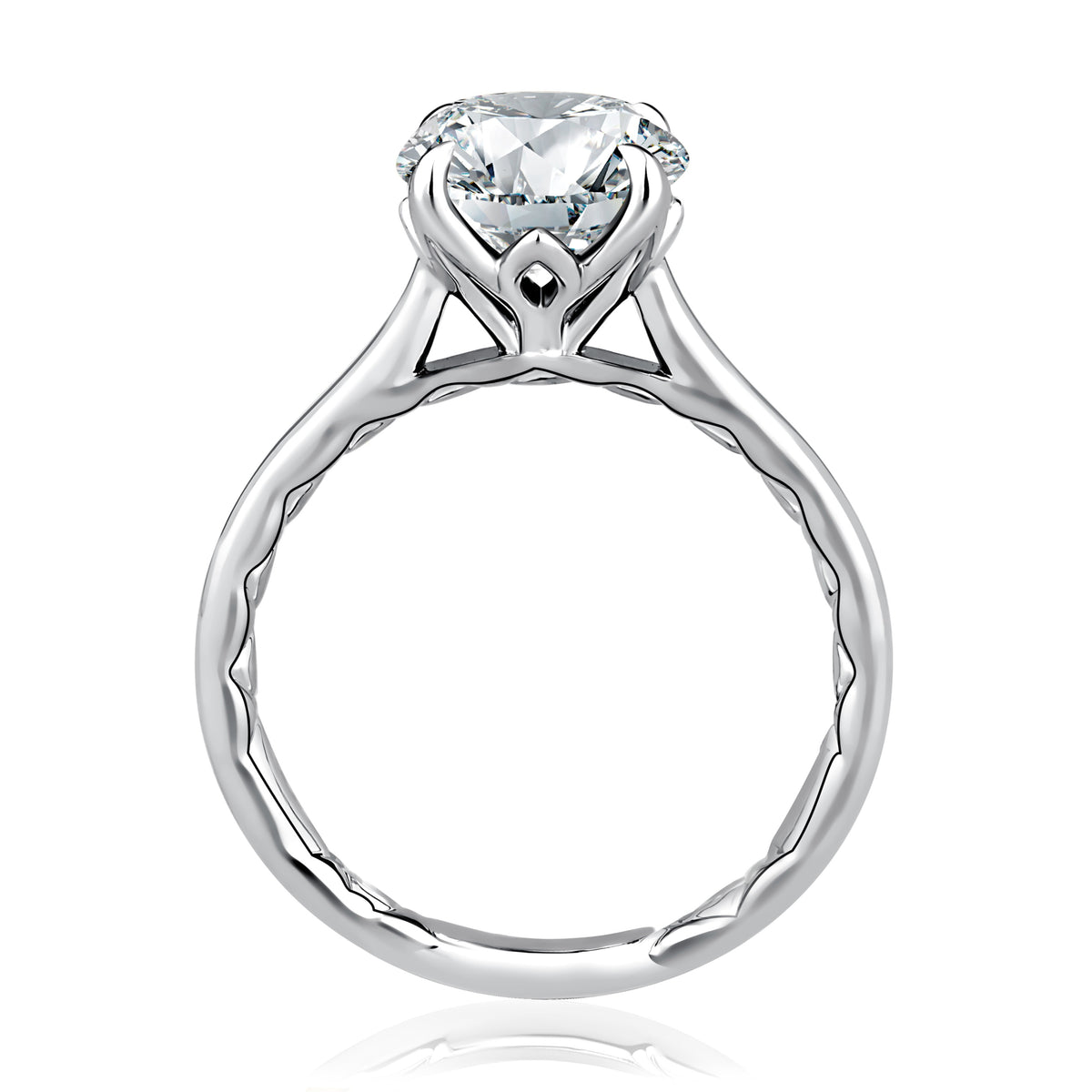 A. Jaffe Tulip Solitaire Engagement Ring in 14K White Gold