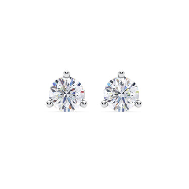 14Kt White Gold Lasker Classic Martini Stud Earrings With 2 Diamonds Totaling 1.73cttw (I/J Color - SI2 Clarity)
