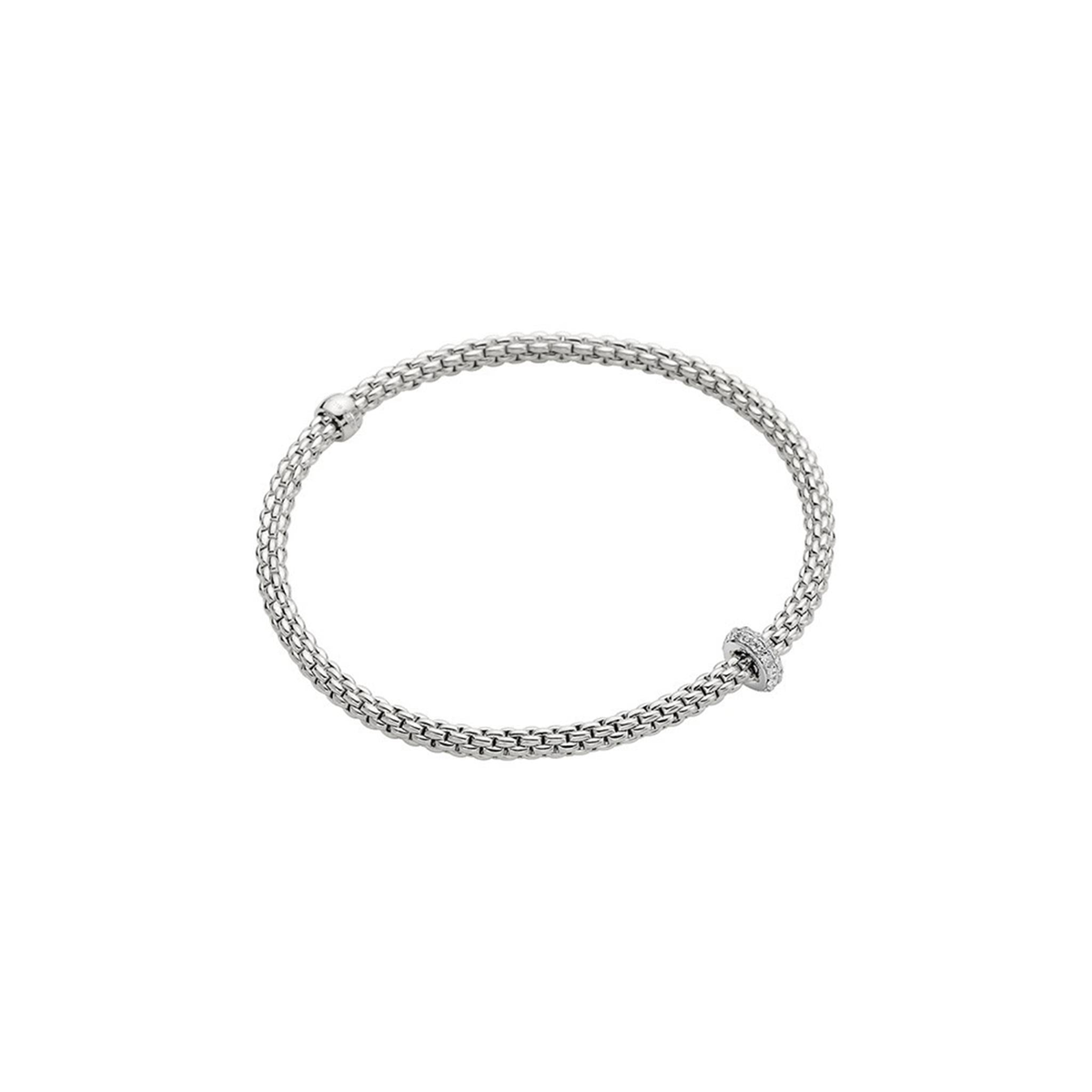 FOPE 18K White Italian Gold PRIMA Flex-It Link Bracelet