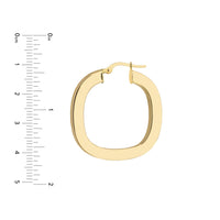14Kt Yellow Gold 30x4mm Squared Hoop Earrings