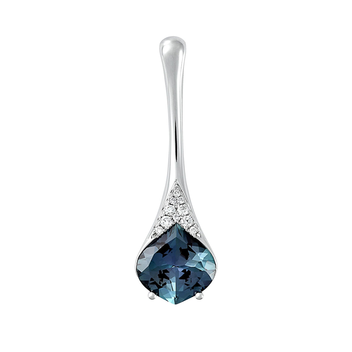 14Kt White Gold Pendant with 2.53ct Chatham Created Alexandrite