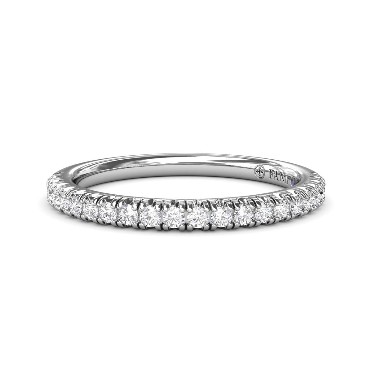 14Kt White Gold Prong Set Wedding Ring With 0.28cttw Natural Diamonds