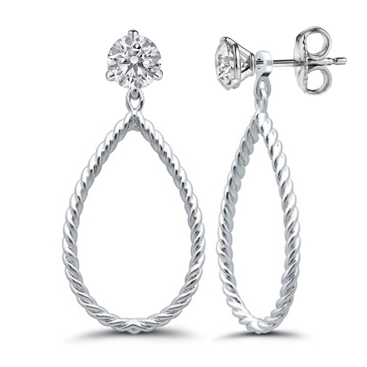 Sterling Silver Earring Jackets - Dress Up Your Natural Diamond Studs!!