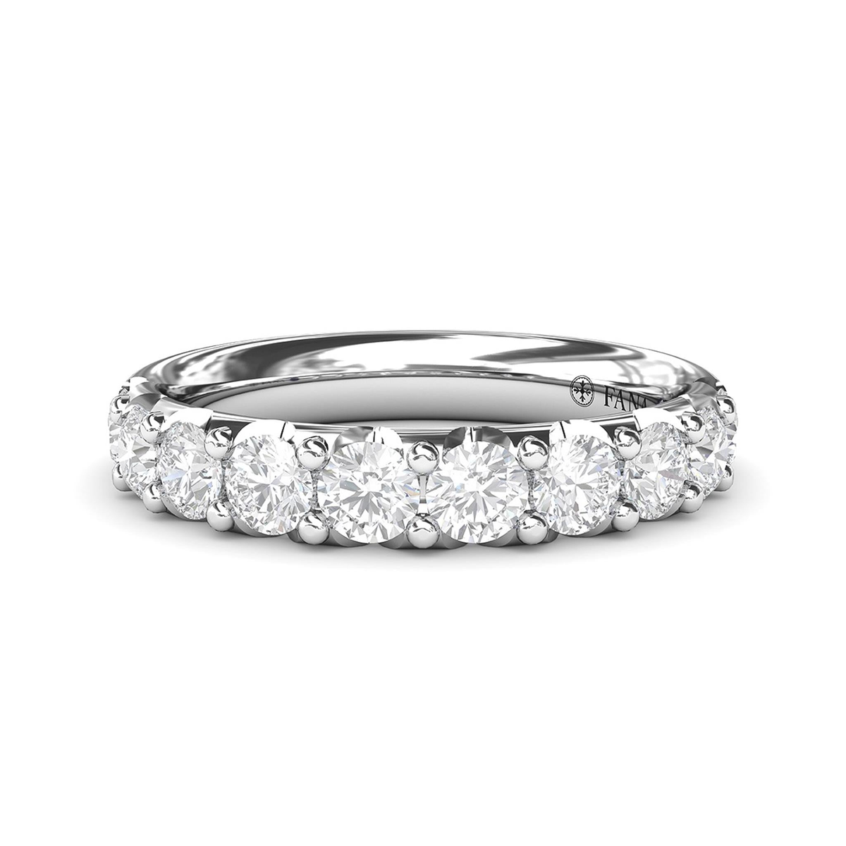 14Kt White Gold Prong Set Wedding Ring With 1.05cttw Natural Diamonds