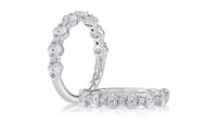 A. Jaffe Shared Prong Bright Polished Anniversary Band with 0.95cttw Natural Diamonds